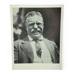 Theodore Roosevelt Smiling Print on Cardstock Library Mount Educational Display